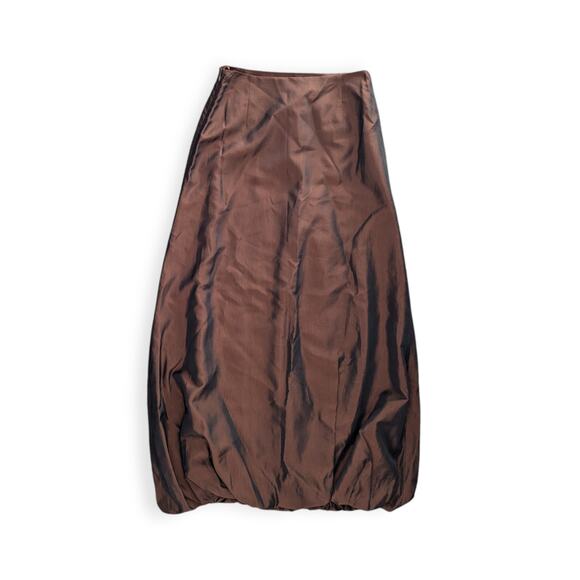 90's Olsen Collection Skirt US 6 brown blue damask color shift - Picture 1 of 7